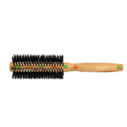 Daisy Patterned Wooden Blow Dryer Brush